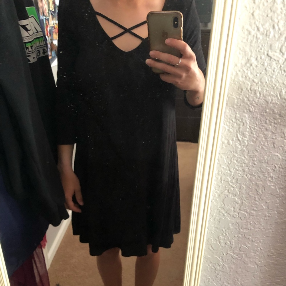 Black Dress with Criss Cross Design